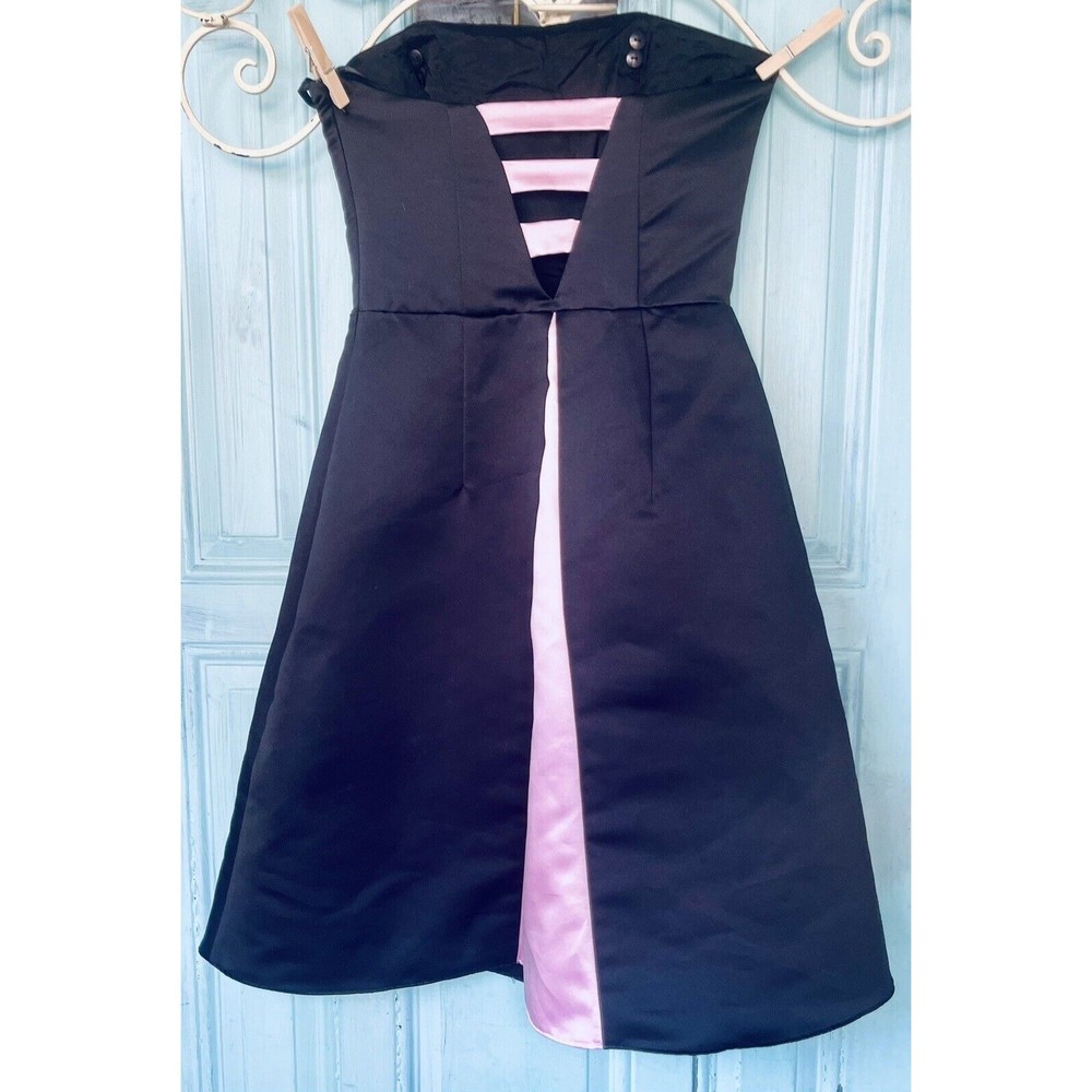Jessica McClintock Black Strapless Dress with Pink Panel